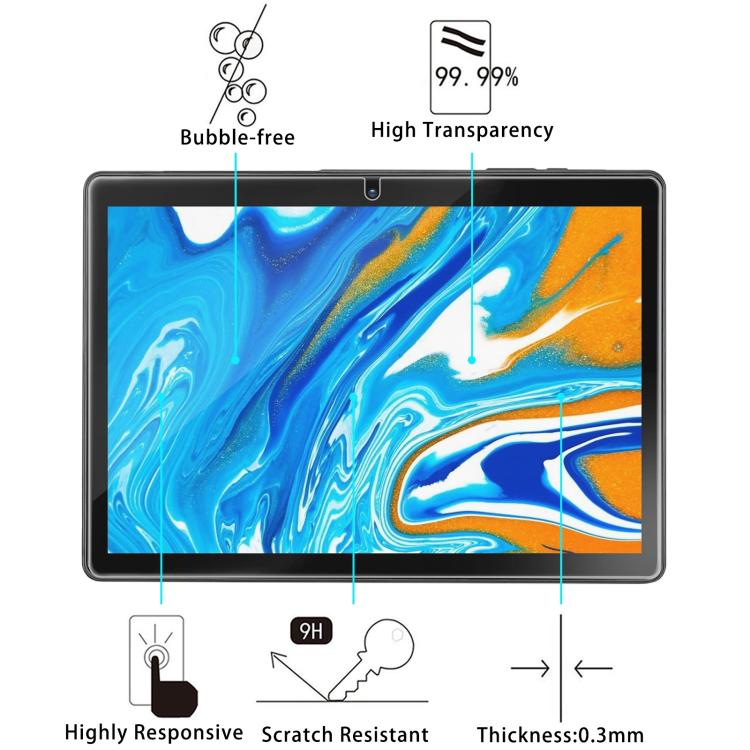 For Yicty CCA10 Tablet 10 inch 25pcs 9H 0.3mm Explosion-proof Tempered Glass Film