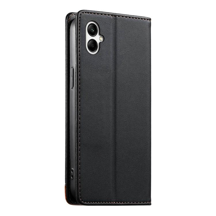 For Galaxy A05 Dierfeng Splicing Strong Magnetic RFID Vegan Leather Phone Case