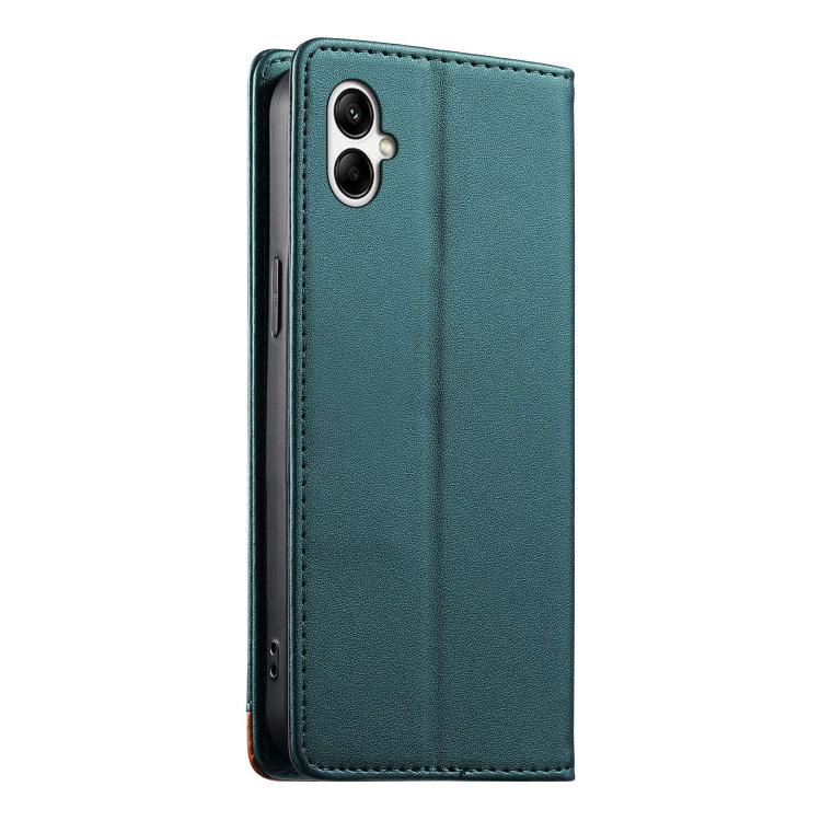 For Galaxy A05 Dierfeng Splicing Strong Magnetic RFID Vegan Leather Phone Case