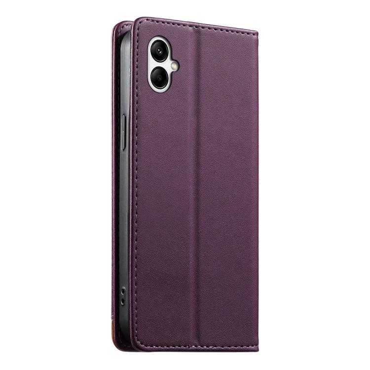 For Galaxy A05 Dierfeng Splicing Strong Magnetic RFID Vegan Leather Phone Case