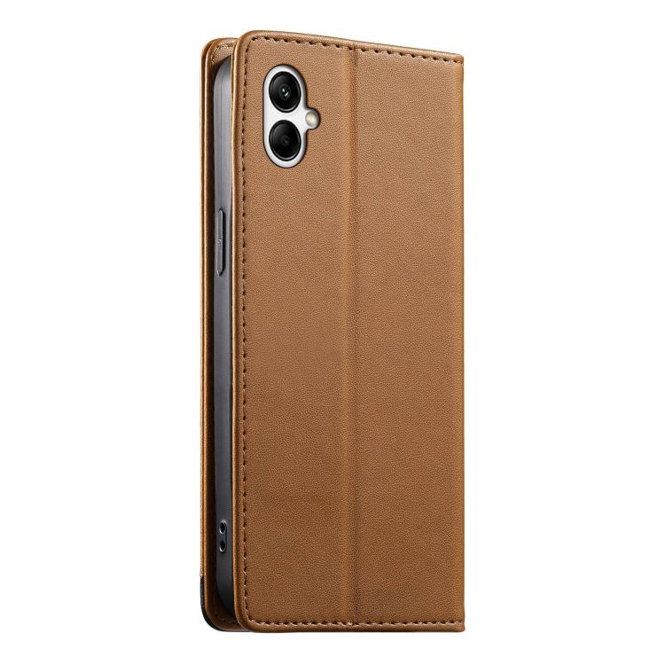 For Galaxy A05 Dierfeng Splicing Strong Magnetic RFID Vegan Leather Phone Case
