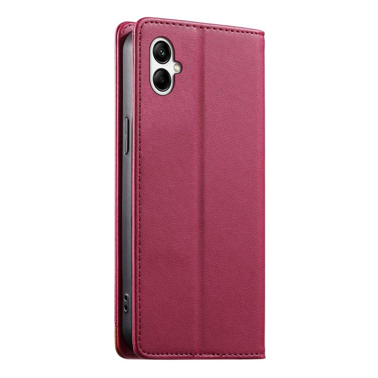 For Galaxy A05 Dierfeng Splicing Strong Magnetic RFID Vegan Leather Phone Case