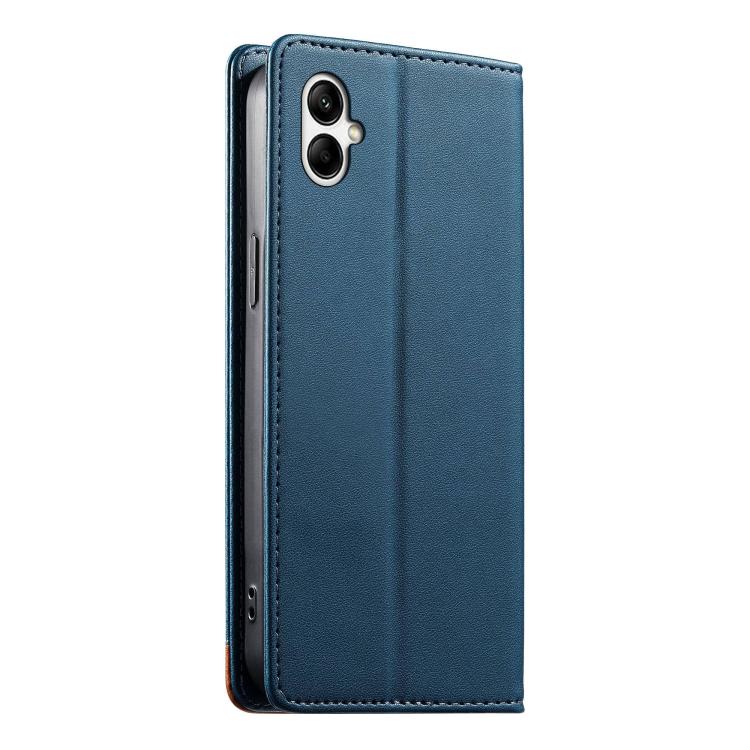 For Galaxy A05 Dierfeng Splicing Strong Magnetic RFID Vegan Leather Phone Case