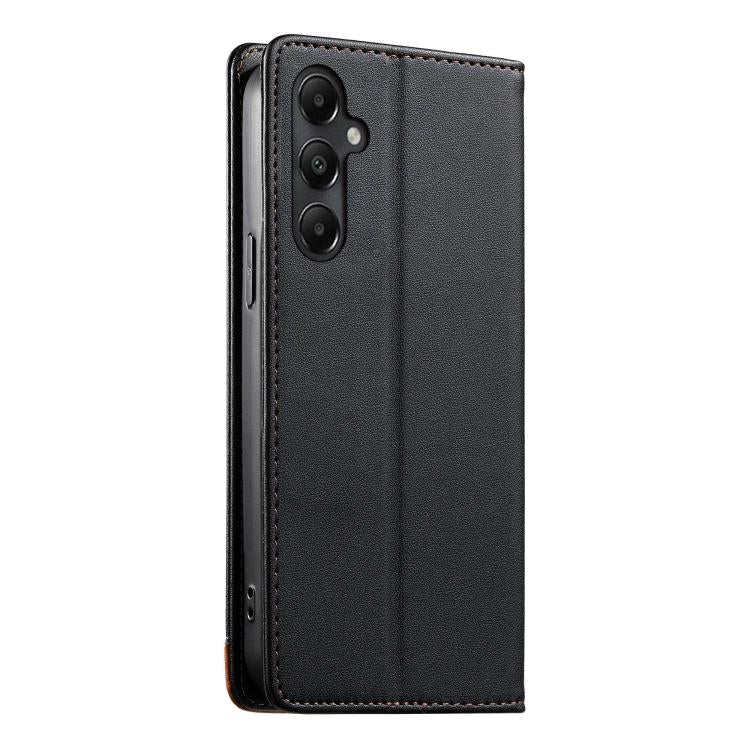 For Galaxy A05s Dierfeng Splicing Strong Magnetic RFID Vegan Leather Phone Case