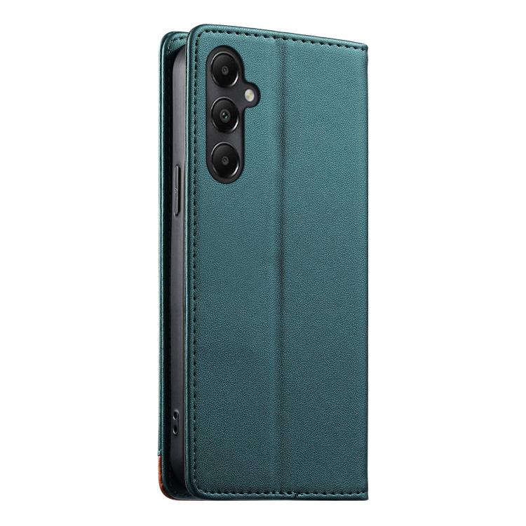 For Galaxy A05s Dierfeng Splicing Strong Magnetic RFID Vegan Leather Phone Case