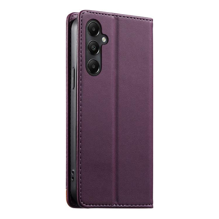 For Galaxy A05s Dierfeng Splicing Strong Magnetic RFID Vegan Leather Phone Case
