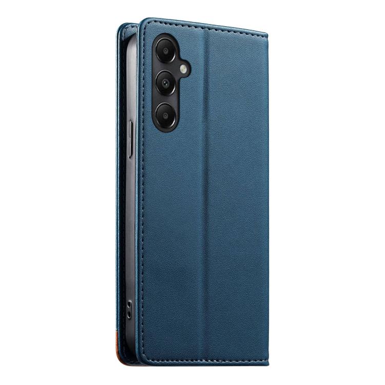For Galaxy A05s Dierfeng Splicing Strong Magnetic RFID Vegan Leather Phone Case