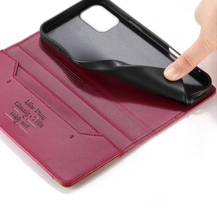 For Galaxy A06 4G Dierfeng Splicing Strong Magnetic RFID Vegan Leather Phone Case