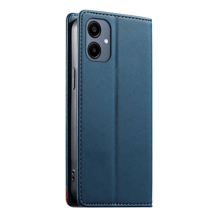 For Galaxy A06 4G Dierfeng Splicing Strong Magnetic RFID Vegan Leather Phone Case