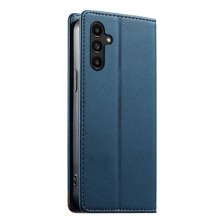 For Galaxy A14 Dierfeng Splicing Strong Magnetic RFID Vegan Leather Phone Case