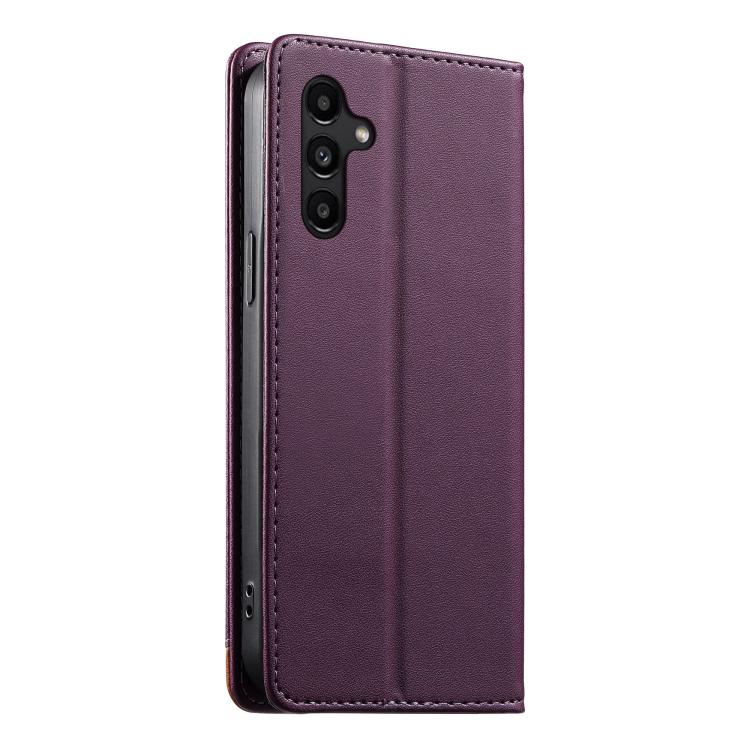 For Galaxy A15 Dierfeng Splicing Strong Magnetic RFID Vegan Leather Phone Case