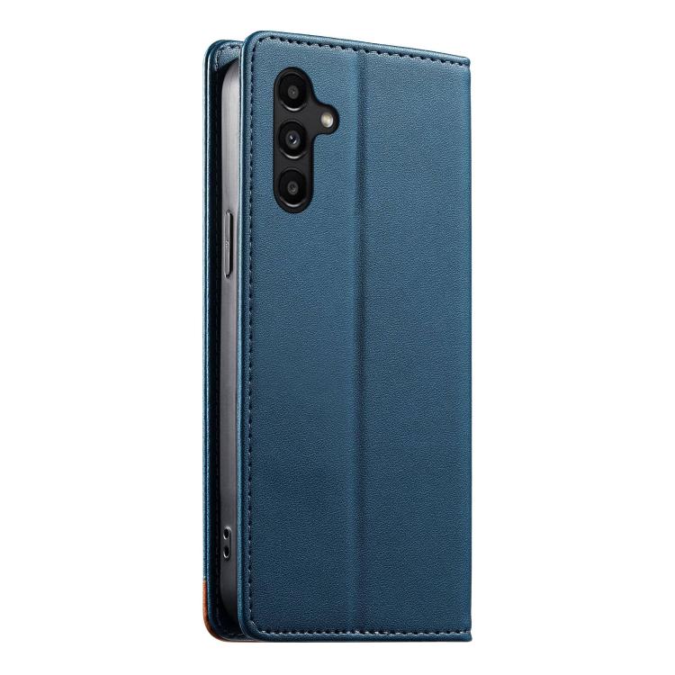 For Galaxy A15 Dierfeng Splicing Strong Magnetic RFID Vegan Leather Phone Case