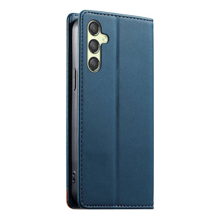 For Galaxy A25 5G Dierfeng Splicing Strong Magnetic RFID Vegan Leather Phone Case