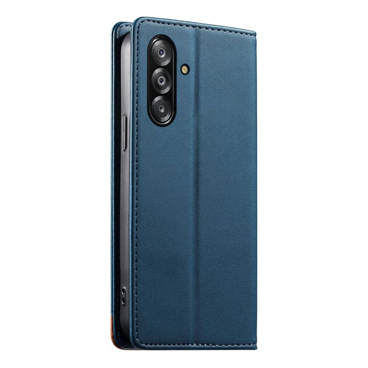 For Galaxy A26 5G Dierfeng Splicing Strong Magnetic RFID Vegan Leather Phone Case