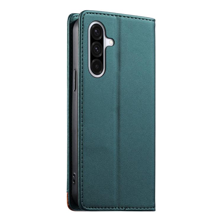 For Galaxy A36 5G Dierfeng Splicing Strong Magnetic RFID Vegan Leather Phone Case