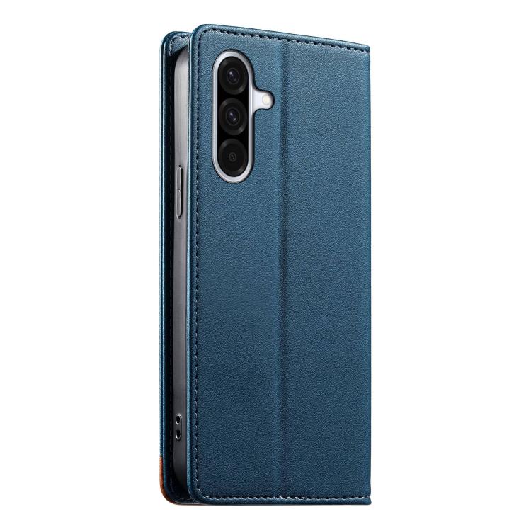 For Galaxy A36 5G Dierfeng Splicing Strong Magnetic RFID Vegan Leather Phone Case