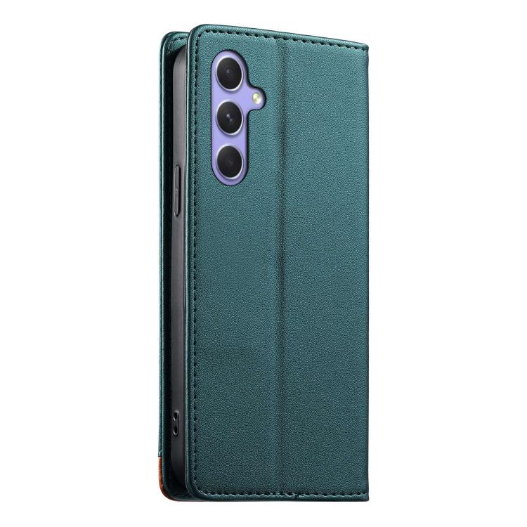 For Galaxy A54 5G Dierfeng Splicing Strong Magnetic RFID Vegan Leather Phone Case