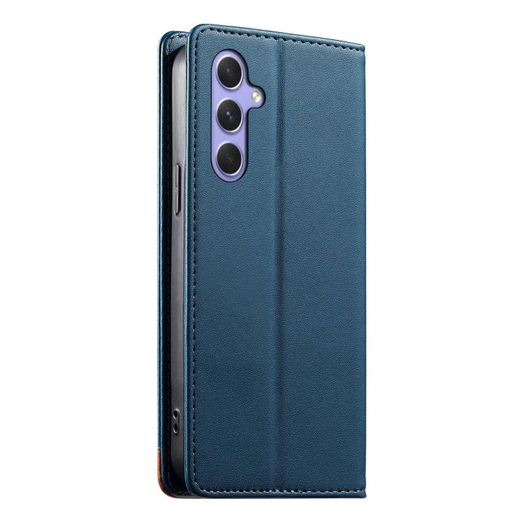 For Galaxy A54 5G Dierfeng Splicing Strong Magnetic RFID Vegan Leather Phone Case