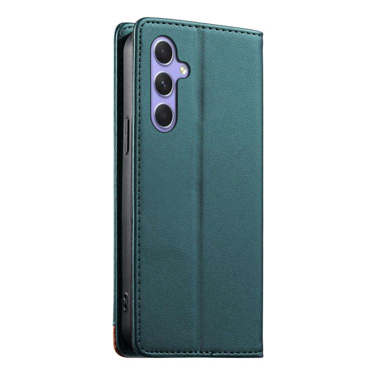 For Galaxy A55 5G Dierfeng Splicing Strong Magnetic RFID Vegan Leather Phone Case