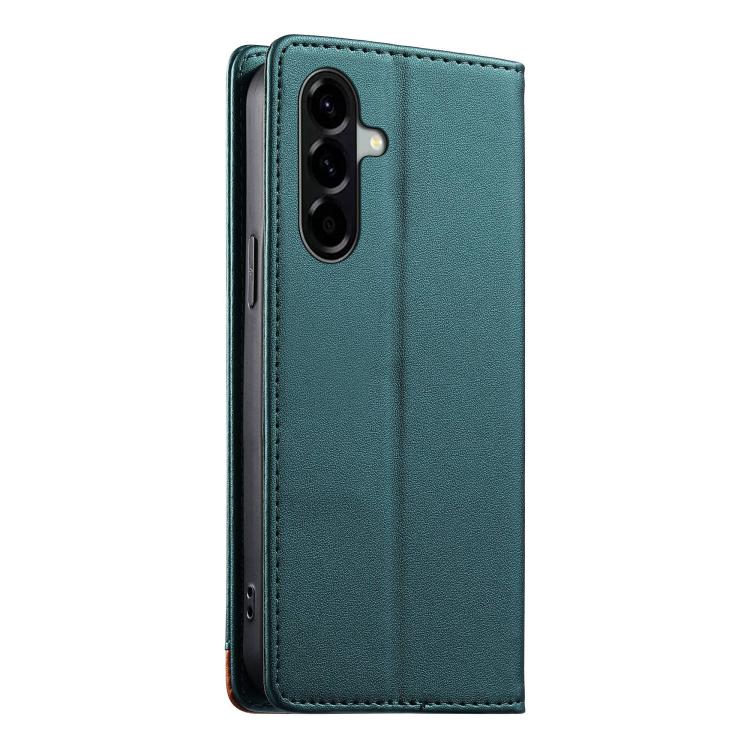 For Galaxy A56 5G Dierfeng Splicing Strong Magnetic RFID Vegan Leather Phone Case