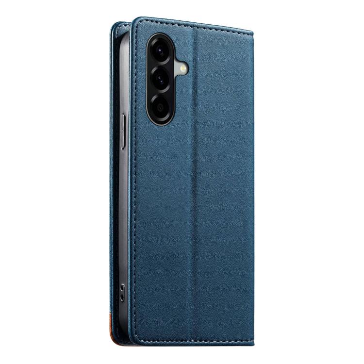 For Galaxy A56 5G Dierfeng Splicing Strong Magnetic RFID Vegan Leather Phone Case
