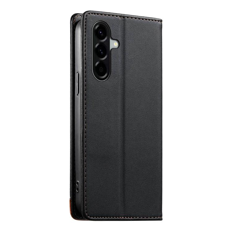 For Galaxy A57 5G Dierfeng Splicing Strong Magnetic RFID Vegan Leather Phone Case