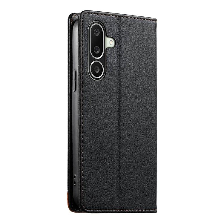 For Galaxy A27 5G Dierfeng Splicing Strong Magnetic RFID Vegan Leather Phone Case