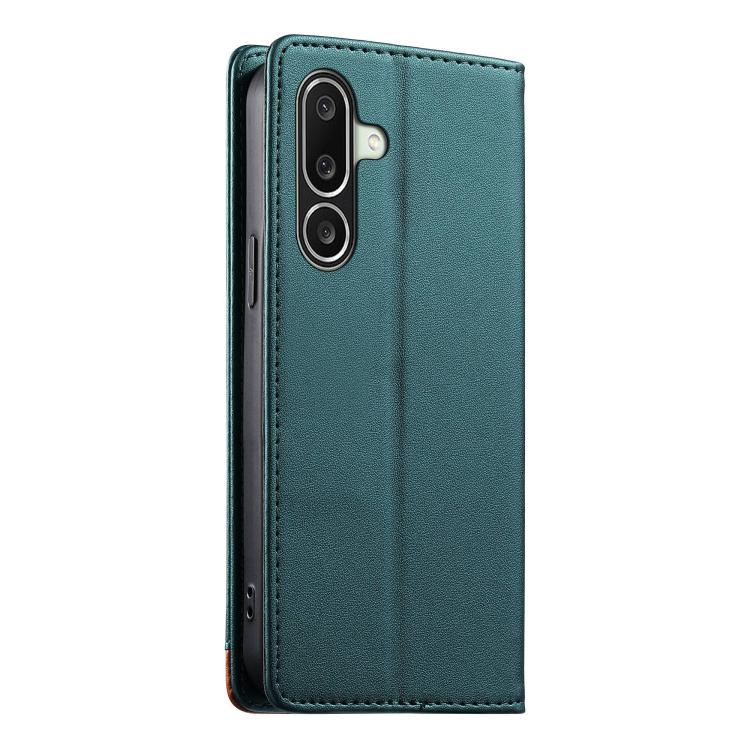 For Galaxy A27 5G Dierfeng Splicing Strong Magnetic RFID Vegan Leather Phone Case