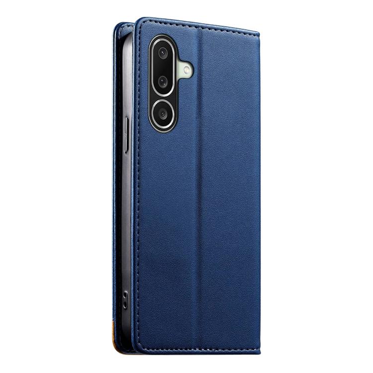 For Galaxy A27 5G Dierfeng Splicing Strong Magnetic RFID Vegan Leather Phone Case