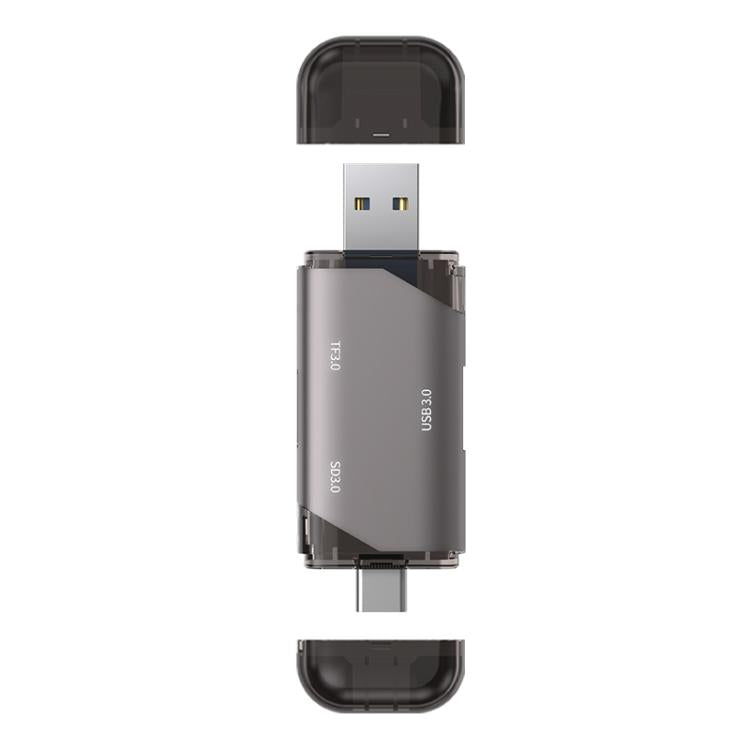 5 in 1 USB3.0 Multi-functional High-speed Card Reader - Grey