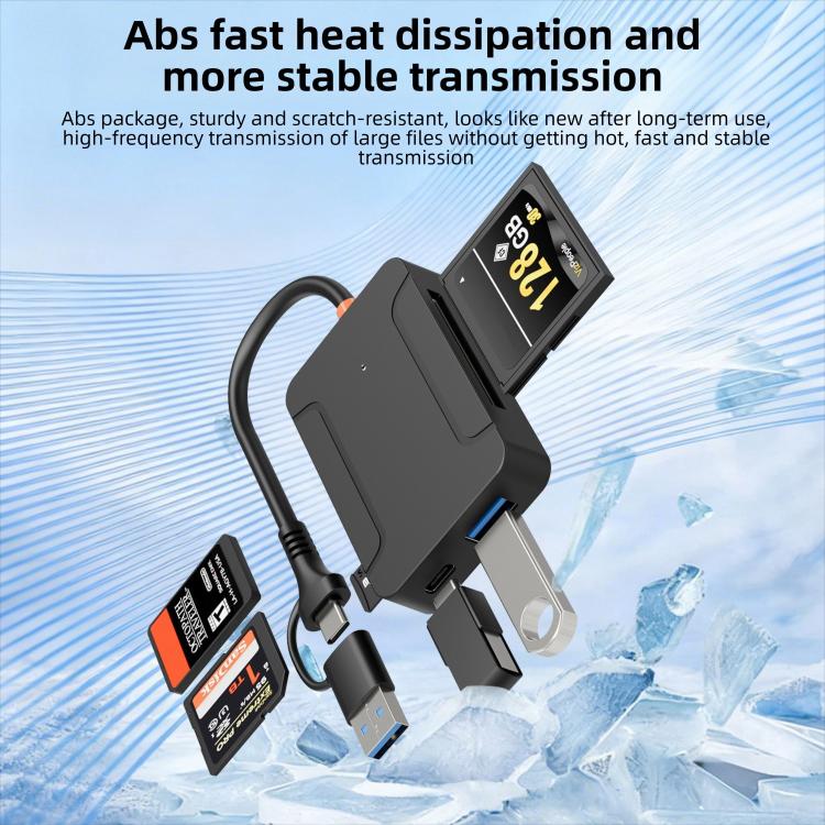 8 in 1 Multi-functional High-speed Card Reader - Black