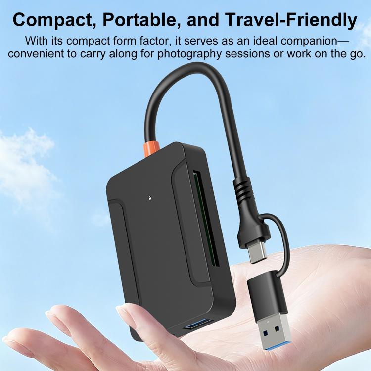 8 in 1 Multi-functional High-speed Card Reader - Black