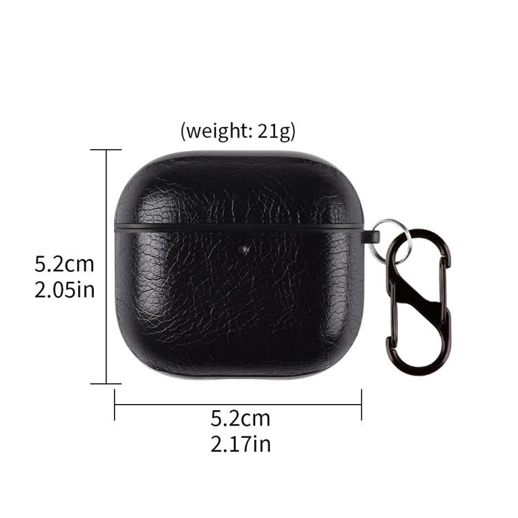 For AirPods 4 Two-Piece Style PU Leather Earphone Case with Hook & Thimble