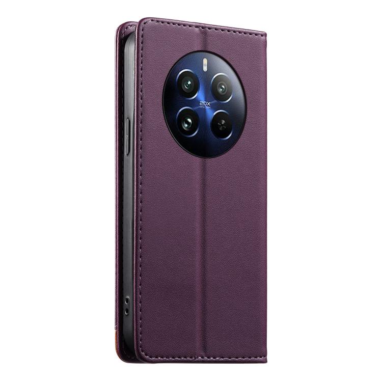 For Realme 12 Pro 5G / 12 Pro+ 5G Dierfeng Splicing Strong Magnetic RFID Vegan Leather Phone Case