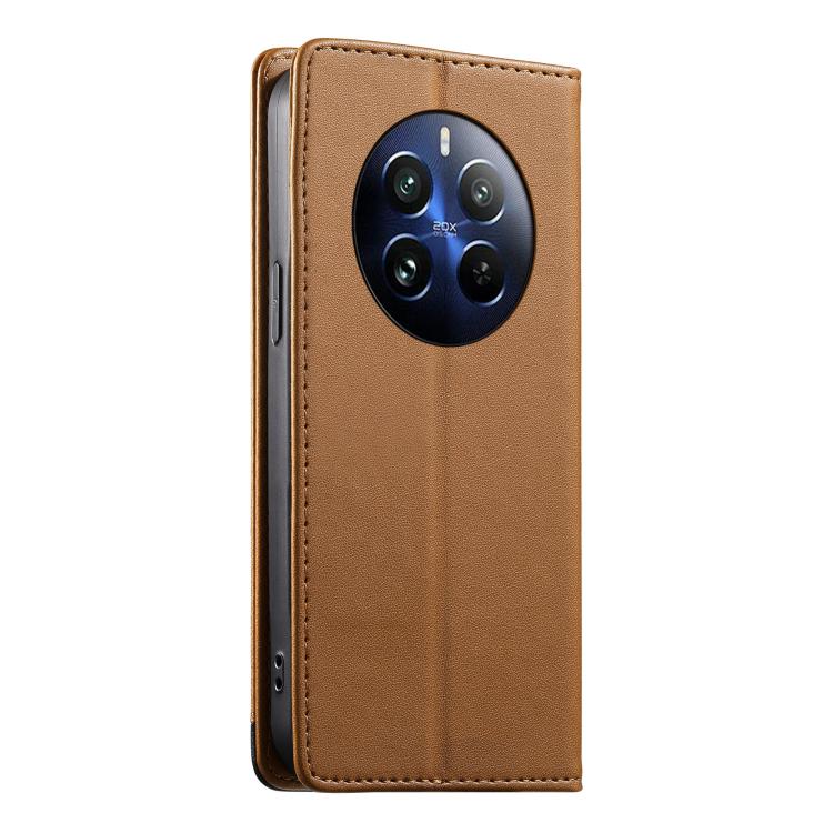 For Realme 12 Pro 5G / 12 Pro+ 5G Dierfeng Splicing Strong Magnetic RFID Vegan Leather Phone Case