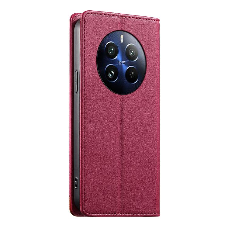 For Realme 12 Pro 5G / 12 Pro+ 5G Dierfeng Splicing Strong Magnetic RFID Vegan Leather Phone Case