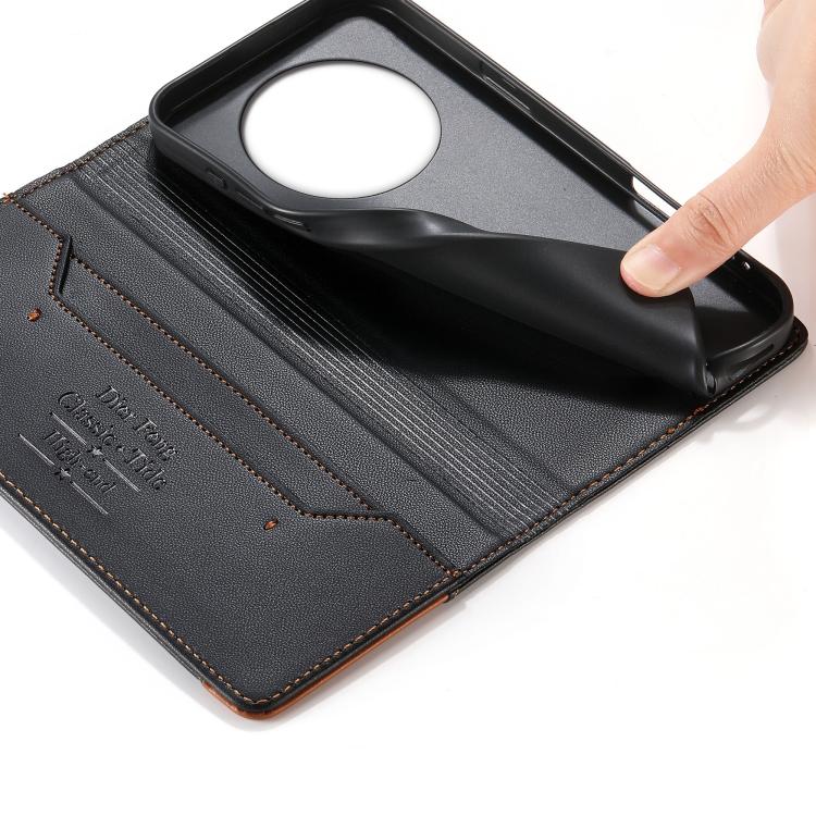 For Realme 12 5G / 12x 5G / C65 5G Dierfeng Splicing Strong Magnetic RFID Vegan Leather Phone Case