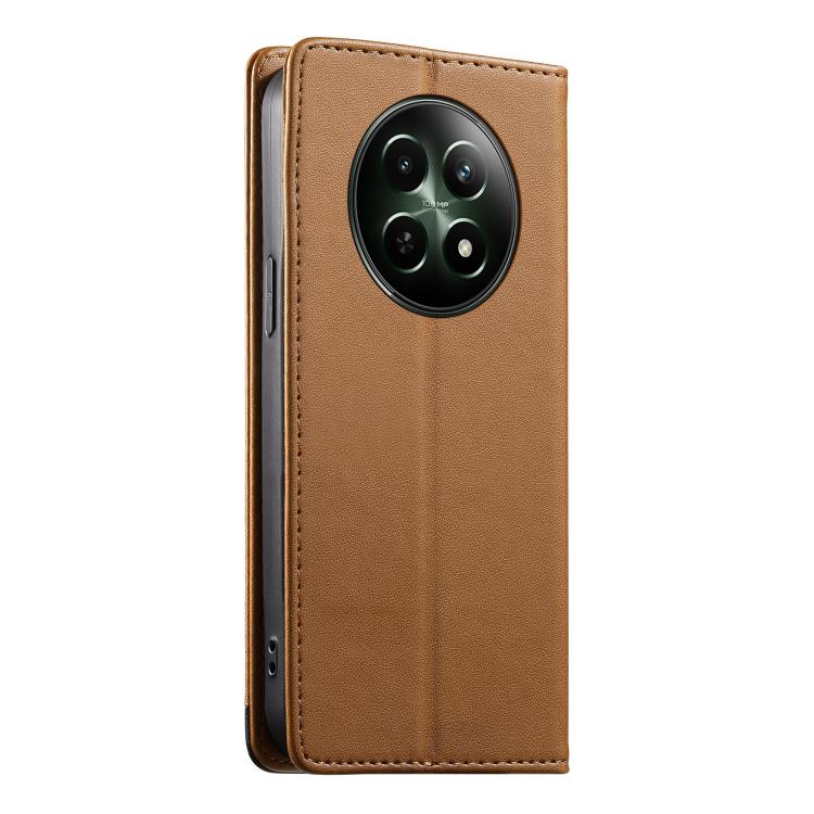 For Realme 12 5G / 12x 5G / C65 5G Dierfeng Splicing Strong Magnetic RFID Vegan Leather Phone Case