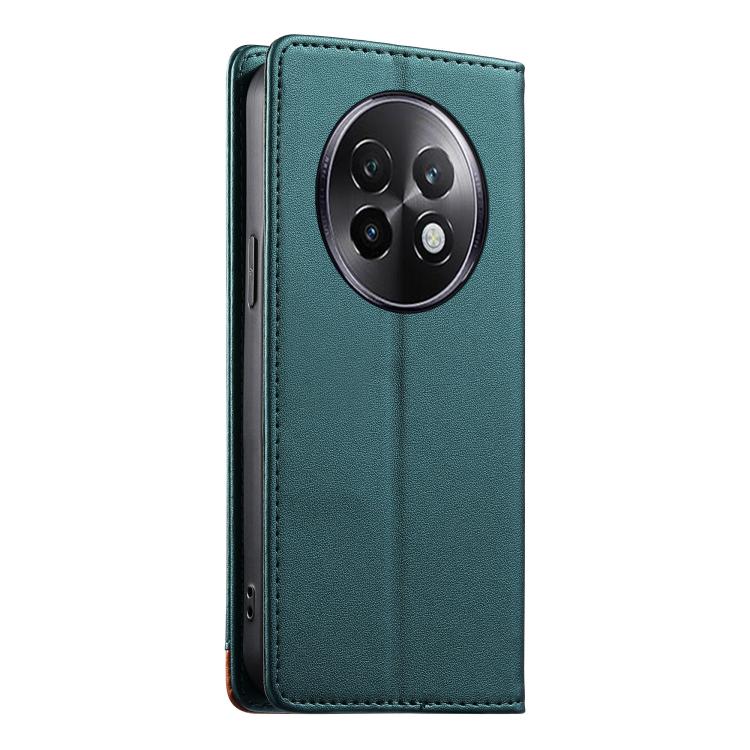 For Realme 13+ Dierfeng Splicing Strong Magnetic RFID Vegan Leather Phone Case