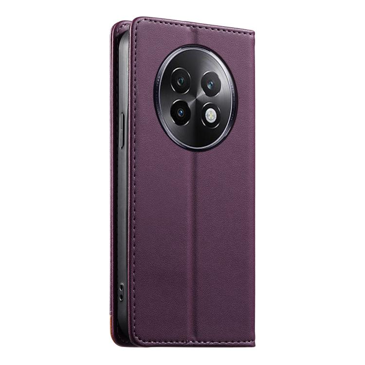 For Realme 13+ Dierfeng Splicing Strong Magnetic RFID Vegan Leather Phone Case