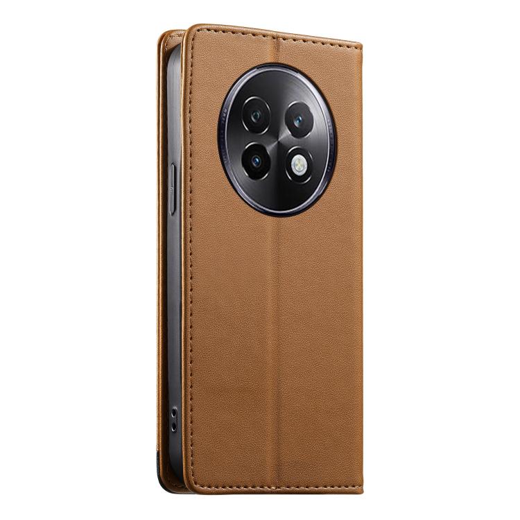 For Realme 13+ Dierfeng Splicing Strong Magnetic RFID Vegan Leather Phone Case