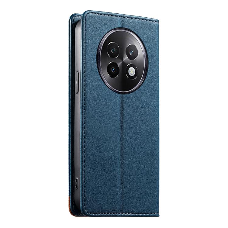 For Realme 13+ Dierfeng Splicing Strong Magnetic RFID Vegan Leather Phone Case