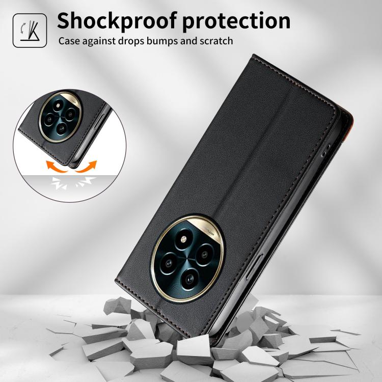 For Realme 13 Pro 5G / 13 Pro+ 5G Dierfeng Splicing Strong Magnetic RFID Vegan Leather Phone Case