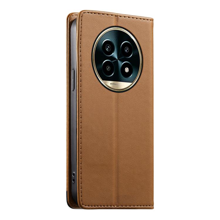 For Realme 13 Pro 5G / 13 Pro+ 5G Dierfeng Splicing Strong Magnetic RFID Vegan Leather Phone Case