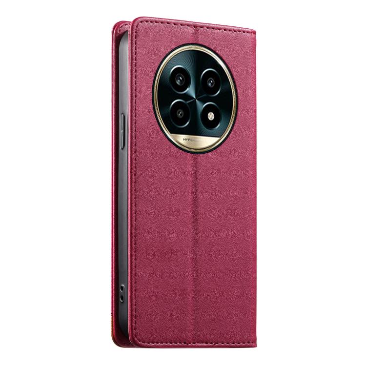 For Realme 13 Pro 5G / 13 Pro+ 5G Dierfeng Splicing Strong Magnetic RFID Vegan Leather Phone Case