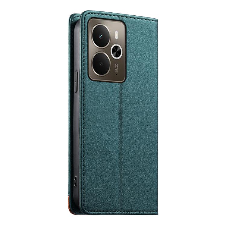 For Realme 14 5G / P3 5G Dierfeng Splicing Strong Magnetic RFID Vegan Leather Phone Case