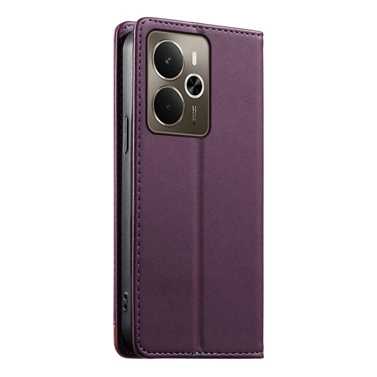 For Realme 14 5G / P3 5G Dierfeng Splicing Strong Magnetic RFID Vegan Leather Phone Case
