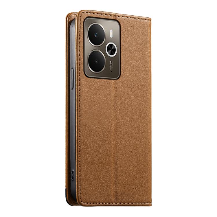 For Realme 14 5G / P3 5G Dierfeng Splicing Strong Magnetic RFID Vegan Leather Phone Case