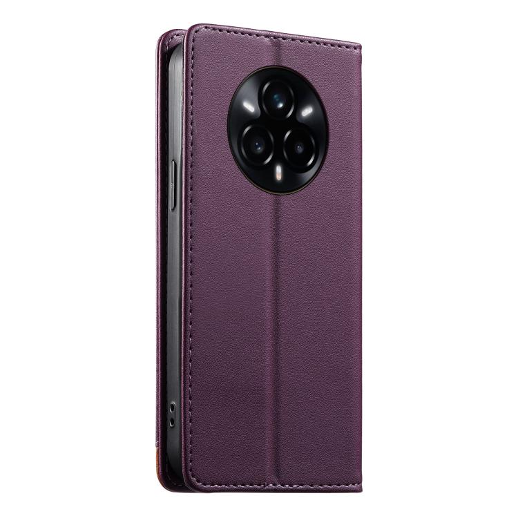 For Realme 14 Pro+ Dierfeng Splicing Strong Magnetic RFID Vegan Leather Phone Case