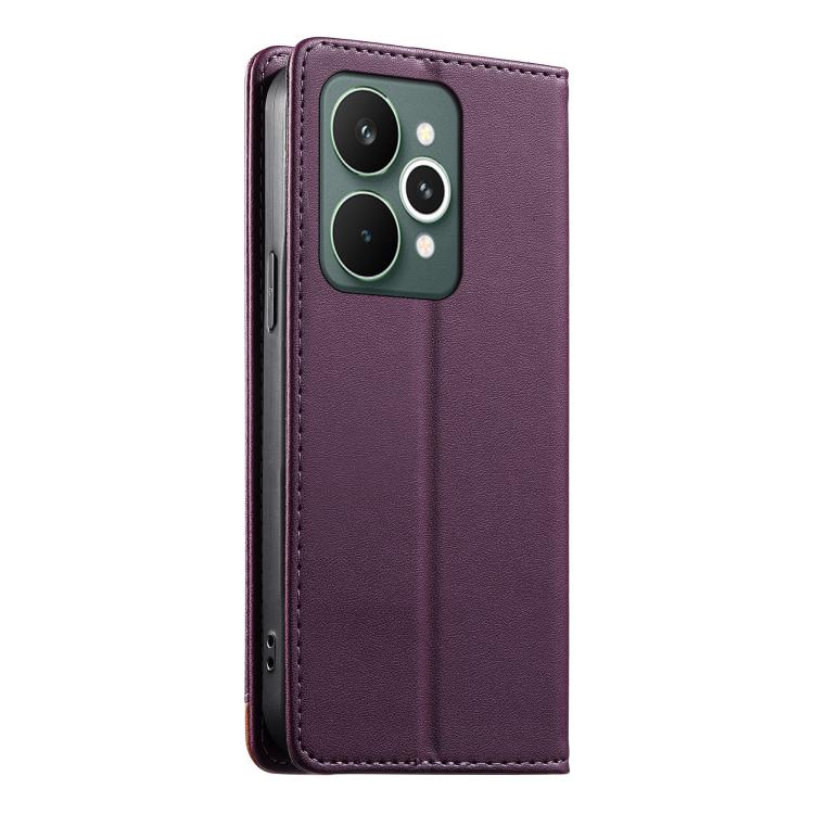 For Realme 15 / 15 Pro 5G Dierfeng Splicing Strong Magnetic RFID Vegan Leather Phone Case